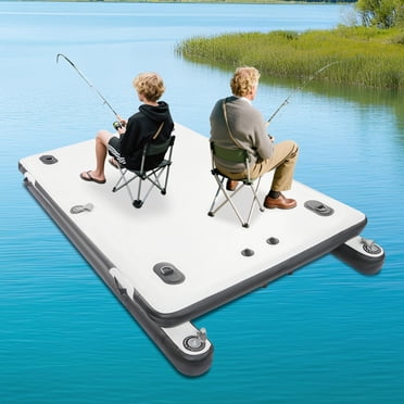 Fishing Float Platform, 2.5M Inflatable Boats with Air Pump Paddle Repair Kit, Stable Canoe Trolley Cart for Fishing