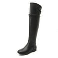 thumbnail image 6 of Xiaoxatg Autumn Winter Women's Over Knee Long Boots Flat Heel Leather Tall Barrel Footwear 8.5 Black, 6 of 7