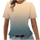 thumbnail image 1 of Fiudx Camisas para Mujer Camiseta Estampada Informal y de Moda para Mujer con Cuello Redondo y Top de Manga Corta, 1 of 3