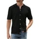 thumbnail image 1 of Playeras Elvqul Caballero Negro Casuales sin Estampado Manga Corta con Solapa, 1 of 6
