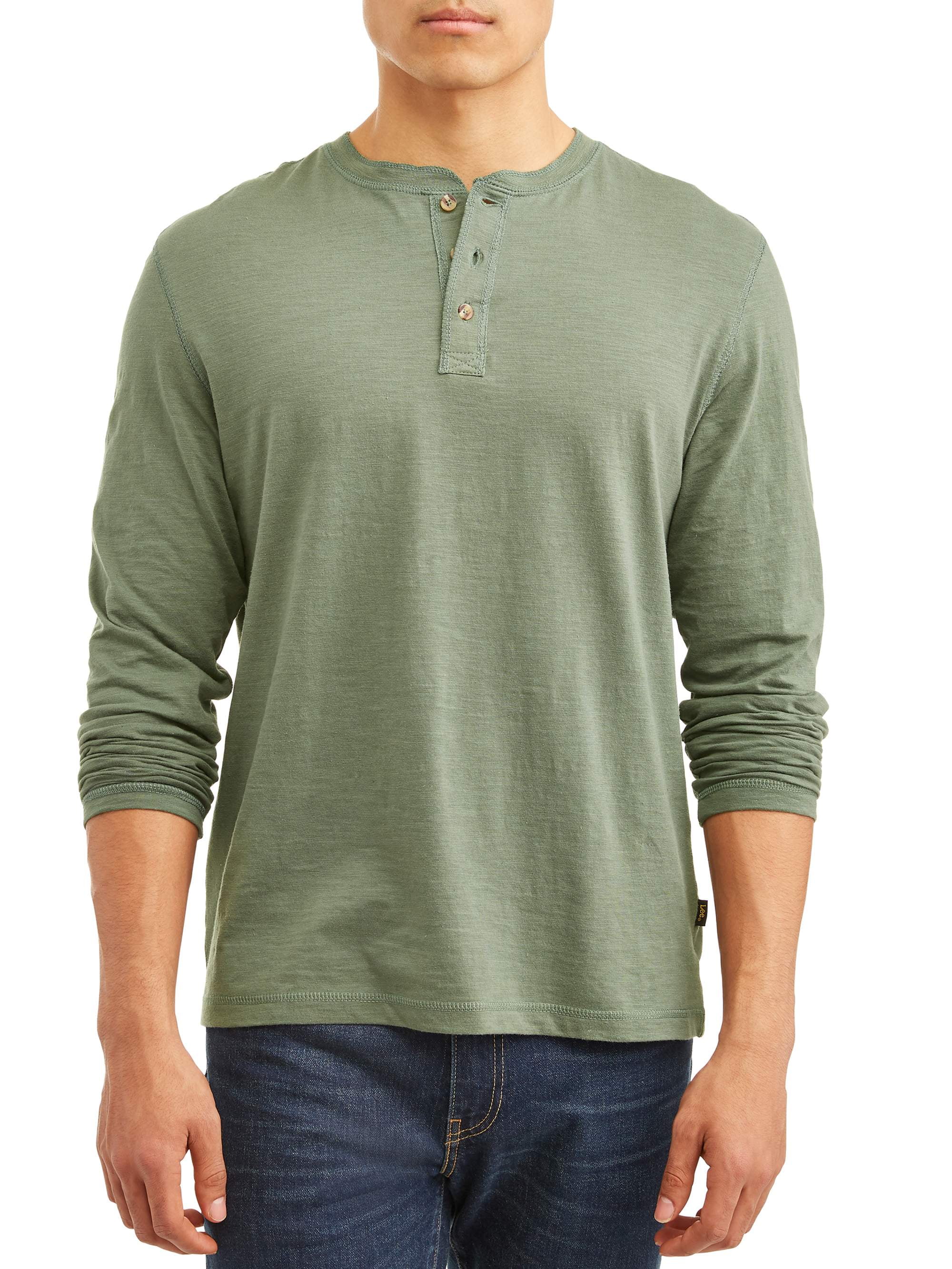 Men's Long Sleeve Textured Slub Core Henley, Available Up To Size Xl ...