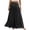 Black, variant on CAIXIA Beach Skirts for Women Plus Size Trendy Color Block Stretchy Spring Summer 2026 High Waisted Cocktail Wedding Long Silk Midi Skirt