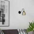 thumbnail image 5 of KAYYELAMP Rechargeable Battery Light Remote Gooseneck Metal Wall Sconce Matt Brass Finish Base Cage Shade No Wire Required Vintage Minimalist 1-Light for Bedside Doorway, 5 of 5