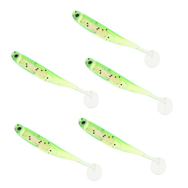 Paquete de 5 señuelos Shad Swimming Soft T Tail Tiddler para lubina re