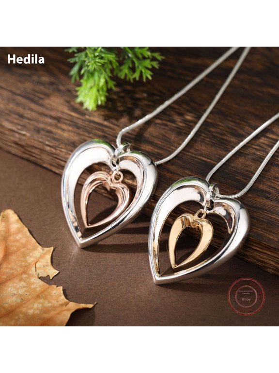 New Hollow Two-color Love Snake Bones Chain Pendant