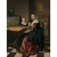 thumbnail image 2 of Jan Miense Molenaer 12x14 Gold Ornate Wood Frame and Double Matted Museum Art Print Titled - Woman Playing the Virginal (C. 1637), 2 of 4