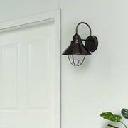 Better Homes & Gardens 12 Farmhouse Bronze Outdoor Wall Light, Metal Fixture Opal Glass Shade