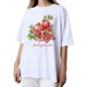 thumbnail image 1 of Women Y2K Oversize Summer Fruit Graphic Print White Tee Shirt Short Sleeve Crew Neck Cotton Aesthetic Tshirt Tops Pomegranate, 1 of 7