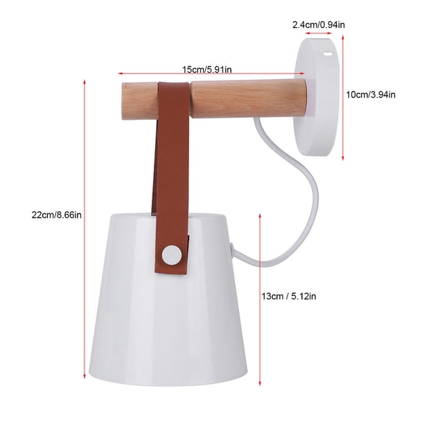 Lazmin Lámpara de Pared de Madera Moderna, lámpara de Montaje en Pared para Dormitorio Compatible con Bombilla incandescente, luz de Ahorro de energía y luz LEDBlanco) Khall JY07229-02