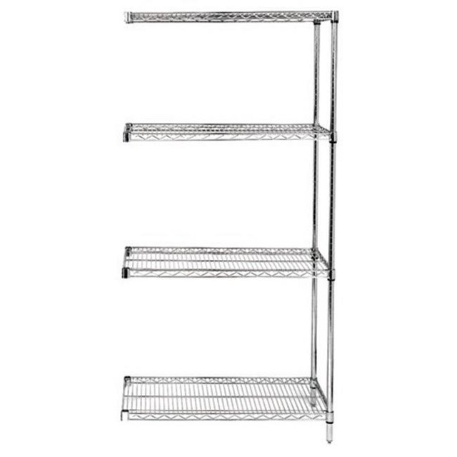 Étagère en Fil Chromé Unité d'Extension 4 Tablettes - 86 Po.