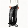thumbnail image 6 of Edvintorg Boys Jeans Streetwear Casual Elastic Waist Long Straight Leg Denim Pants Trousers with Pockets Teen Boy Clothes Size 7-15, 6 of 8
