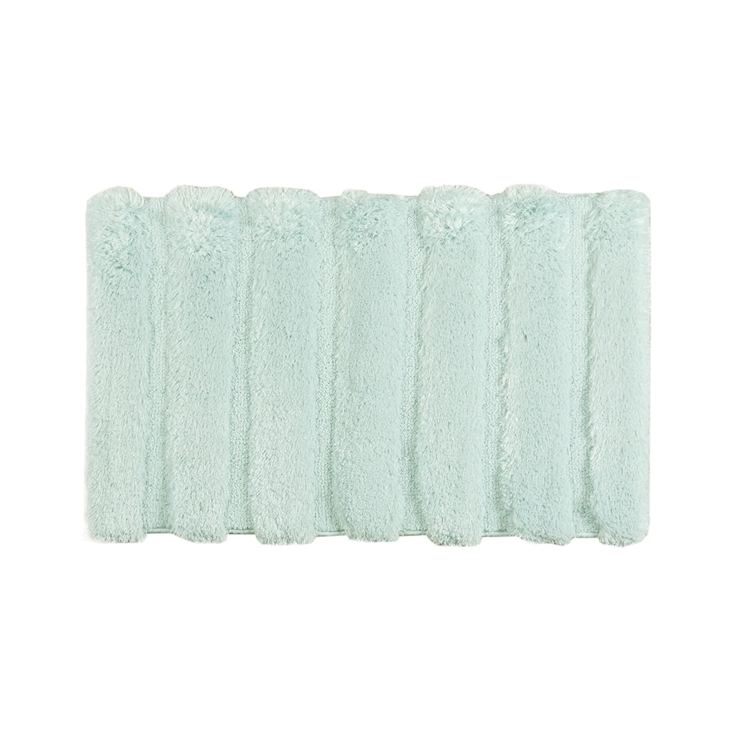 MAYEERTY Shag Bath Rug, Non Slip Bath Mat for Bathroom, 21"x34", Seafoam, Machine Wash