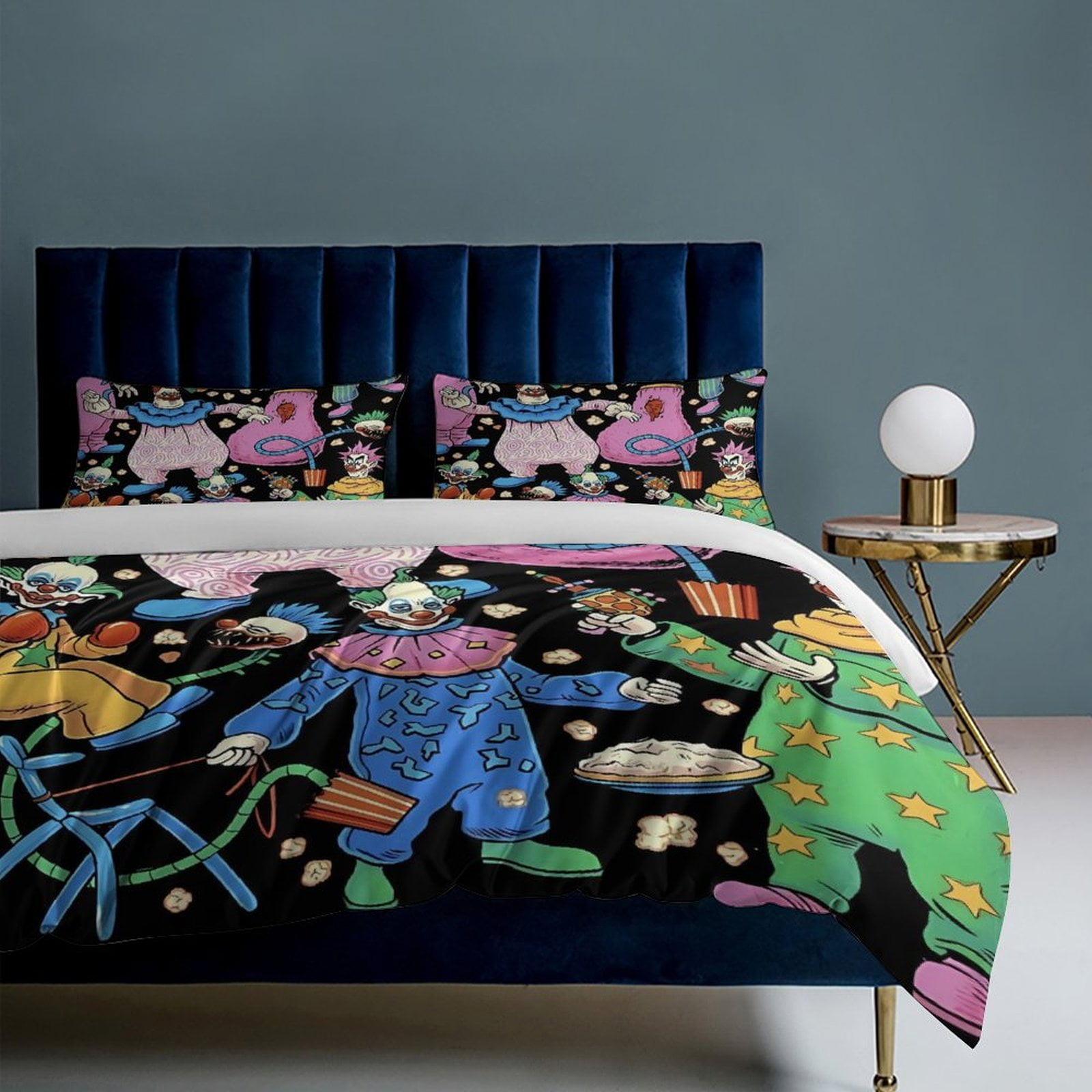 Space Killer Clown 3-Piece Bedding Set (1 Duvet Cover + 2 Pillow Shams) Soft And Skin-friendly Breathable And Dry Bedding for A Comfortable Night's Sleep Twin Size (86"x70")