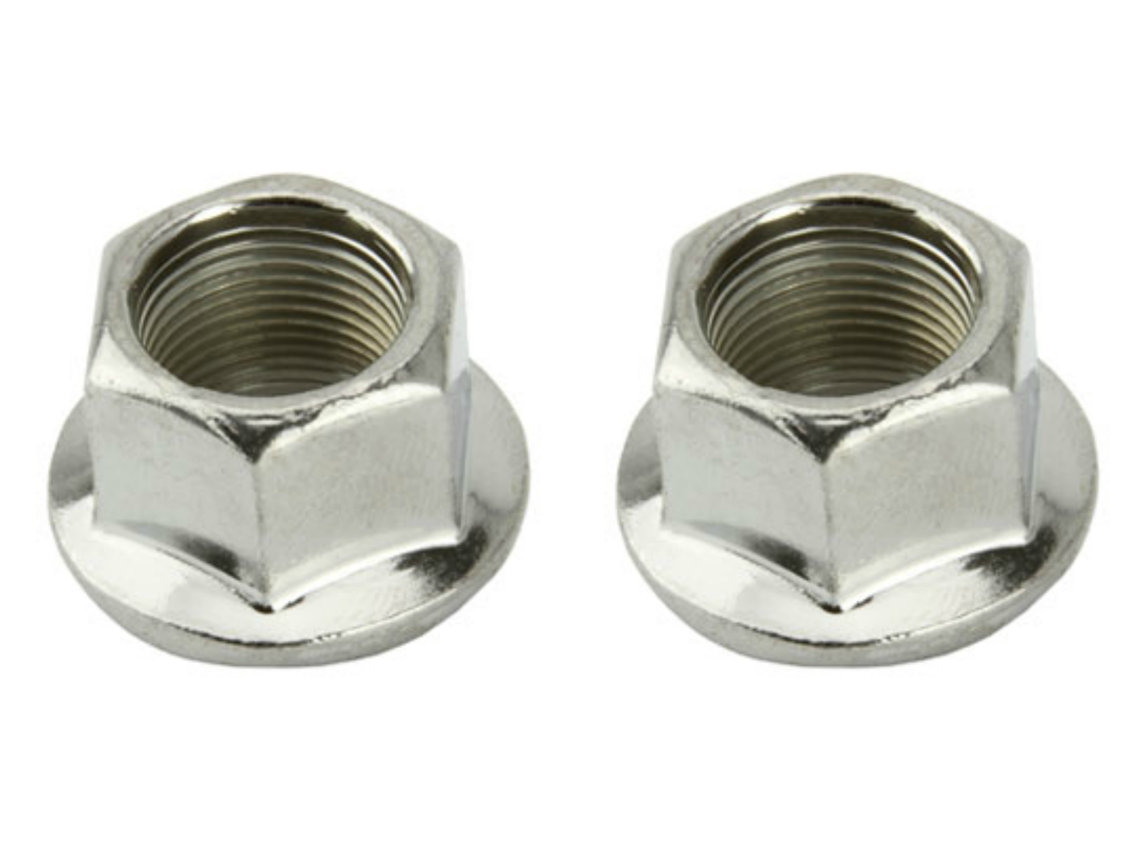 2 Flange Nuts 14mm Chrome. Set of axle nut. Pair of axle nut. Bicycle