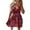 Red, variant on Fesfesfes Spring Sling Dress for Women Floral Print Boho Dress V Neck Sleeveless Beach Dress Knee Length Vacation Sun Dress