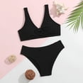 thumbnail image 2 of BOBOGOJP Girl's V Neck Ring Linked Bikini Sets Bathing Suits Two Piece Swimsuit (Black, 13-14 Years), 2 of 8