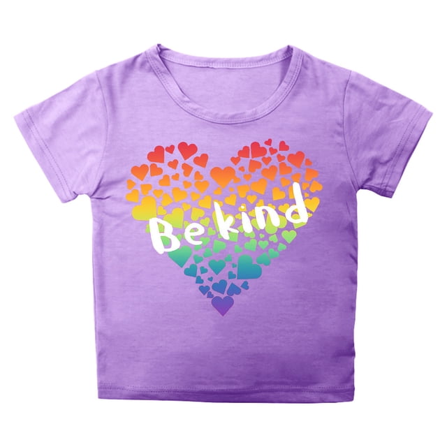 MEZZALL T-Shirt à Col Rond Imprimé Lettres pour Enfants Unisexe, Violet, 8-9 Ans