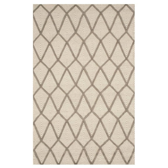EORC Gray Handmade Wool Transitional Xavier Rug, 9' x 12'-Color:Gray,Material:Wool