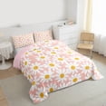 thumbnail image 3 of Feelyou Pink Groovy Flower Bedding Comforter Set for Girls, Rustic Daisy Floral Twin Comforter Sets, Vibrant Plant Reversible Bedding Set, Microfiber Bedroom Decor, 2pcs, 3 of 8