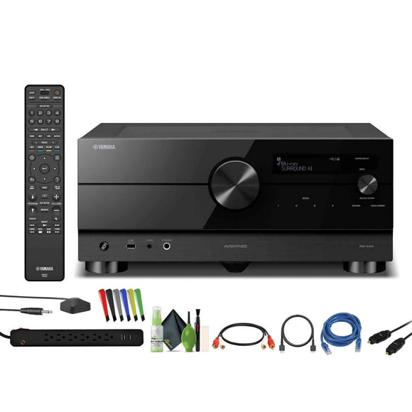 Yamaha RX-A4A AVENTAGE 7.2-Channel Surround Sound Network AV Receiver MusicCast Built-In Wi-Fi and Bluetooth Streaming Home Theater System Bundle With Accessories