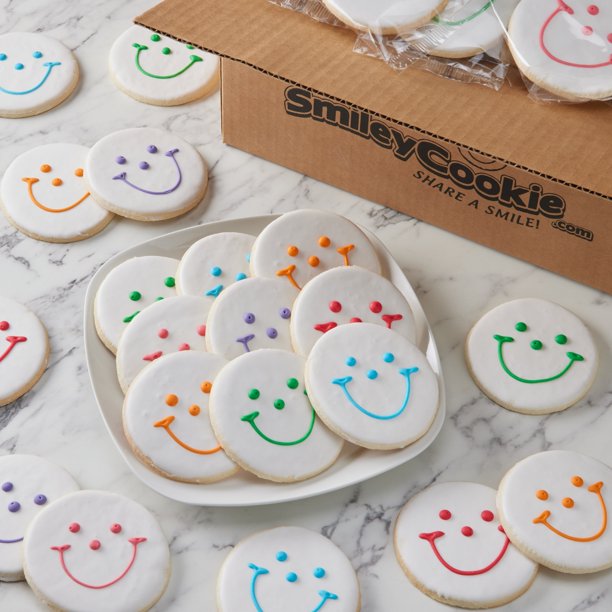 50Pack Individually Wrapped Original Smiley Cookie Sugar Cookies