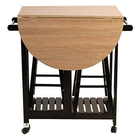 Ghp Wood Mdf Panel Rolling Kitchen Island Cart With Drawers 2