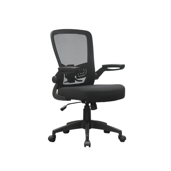 Boss Maille Noire, Accoudoir Rabattable, Chaise de Travail, Cadre Noir