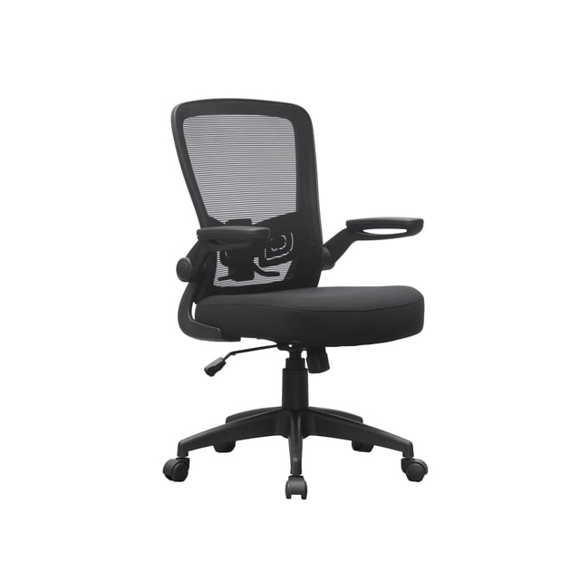Boss Maille Noire, Accoudoir Rabattable, Chaise de Travail, Cadre Noir