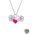 thumbnail image 2 of Delight Jewelry Silvertone Big Sister Rock on AB Crystal Heart - Hot Pink Heart Nurse Strong Zoe Necklace, 2 of 4