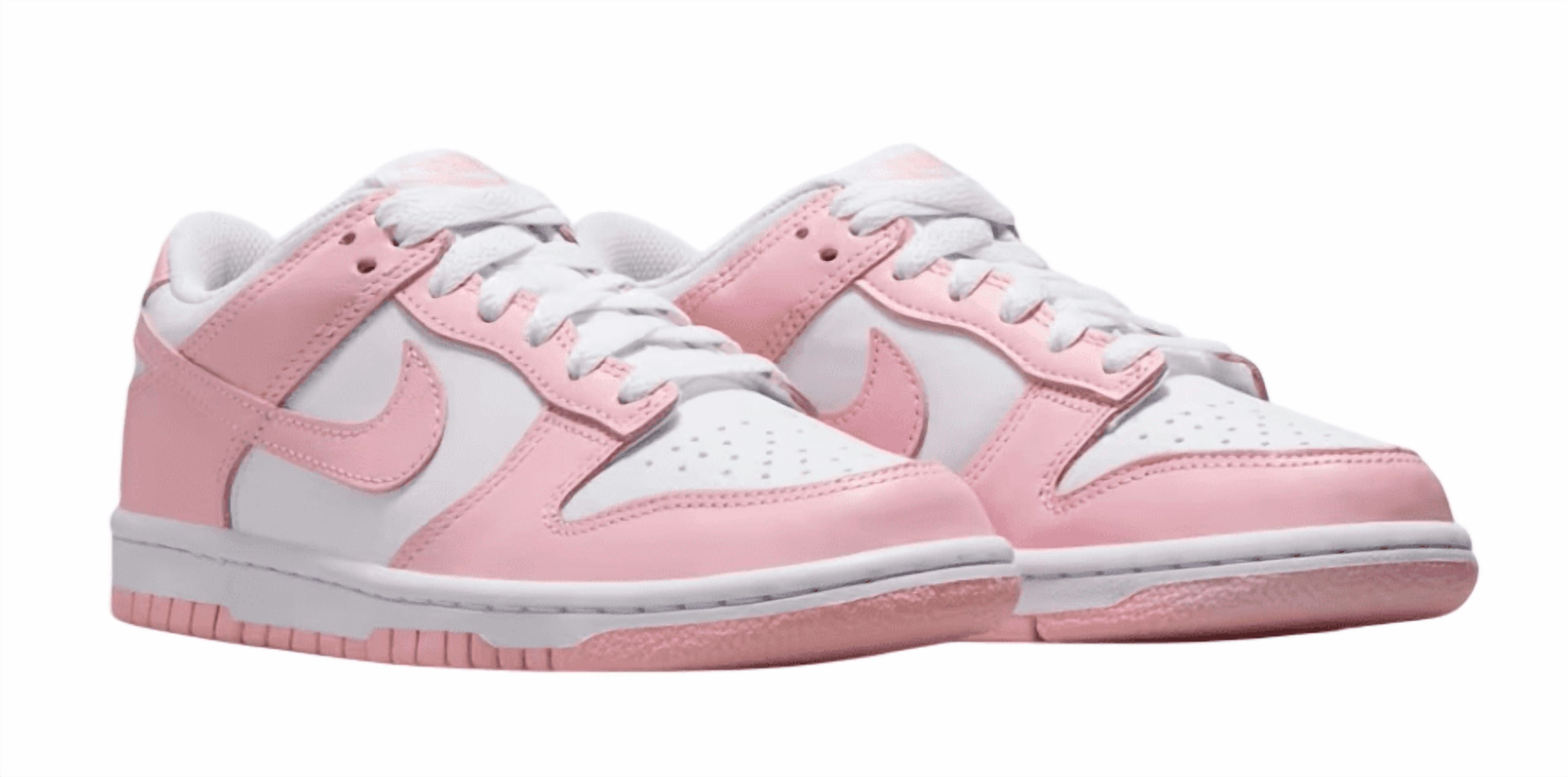 Big Kid's Nike Dunk Low White/Med Soft Pink-White (FB9109 125) - 6