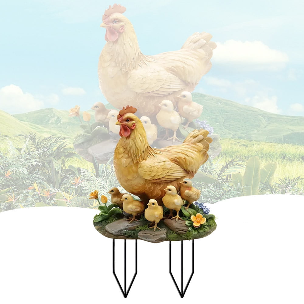 Courtyard Hen Logo Acrylic Outdoor Garden Floor Insertion Decorative Animal Card Slot