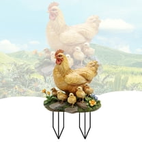 30x20CM Hen & Chick Garden Stake - Colorful Acrylic Outdoor Lawn Decoration - Weatherproof Farm Animal Insertion Card for Yard, Patio & Flower Beds (Mother Hen Design)