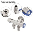 thumbnail image 2 of Stainless Steel Toilet 1 In 2 Out Dual Use Angle Valve Double Outlet Water Valve, 2 of 7