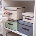 thumbnail image 4 of Bearachild Caja de almacenamiento plegable de tela para el hogar, organizador de ropa multiusos plegable, caja portátil no tejida a prueba de busto Almacenamiento y organización del hogar beige Bearachild HA0081-02B, 4 of 6