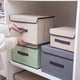 thumbnail image 4 of Bearachild Caja de almacenamiento plegable de tela para el hogar, organizador de ropa multiusos plegable, caja portátil no tejida a prueba de busto Almacenamiento y organización del hogar beige Bearachild HA0081-02B, 4 of 6