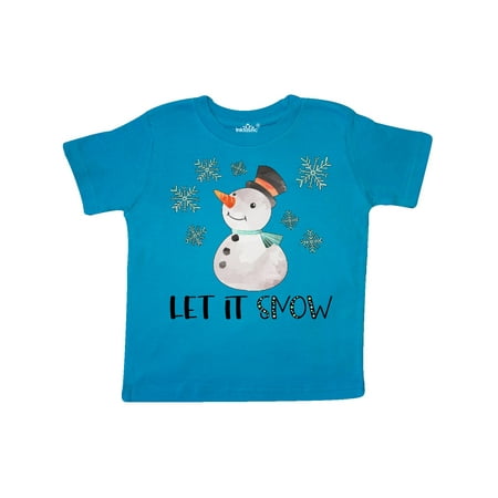 

Inktastic Let It Snow Cute Snowman in Hat and Scarf Gift Toddler Boy or Toddler Girl T-Shirt
