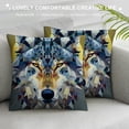 thumbnail image 3 of Orinice Wolf Moon Geometric Pattern Graphic Decorative Cushion Throw Pillow Cover 24x24in, 3 of 5