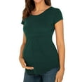 thumbnail image 2 of zttd womens maternity irregular soild hem tee shirt casual short sleeve crew neck basic nursed t shirt top breastfeeding blouse, 2 of 6