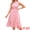 Pink, variant on Women's Floral Mock Neck Tiered Flowy Midi Dress L Pink