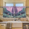 thumbnail image 2 of Yayeee Kitchen Curtains Tier Set of 2 Light Filtering 57"x24" Over Sink Window Panels, Green Night Deer, 2 of 7