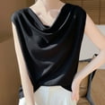 thumbnail image 5 of YUGYXL Womens Sleeveless Cowl Neck Tank Top Casual Loose Fit Shirt Elegant Tank Blouse Simple Basic Everyday Summer Shirt Black S, 5 of 5