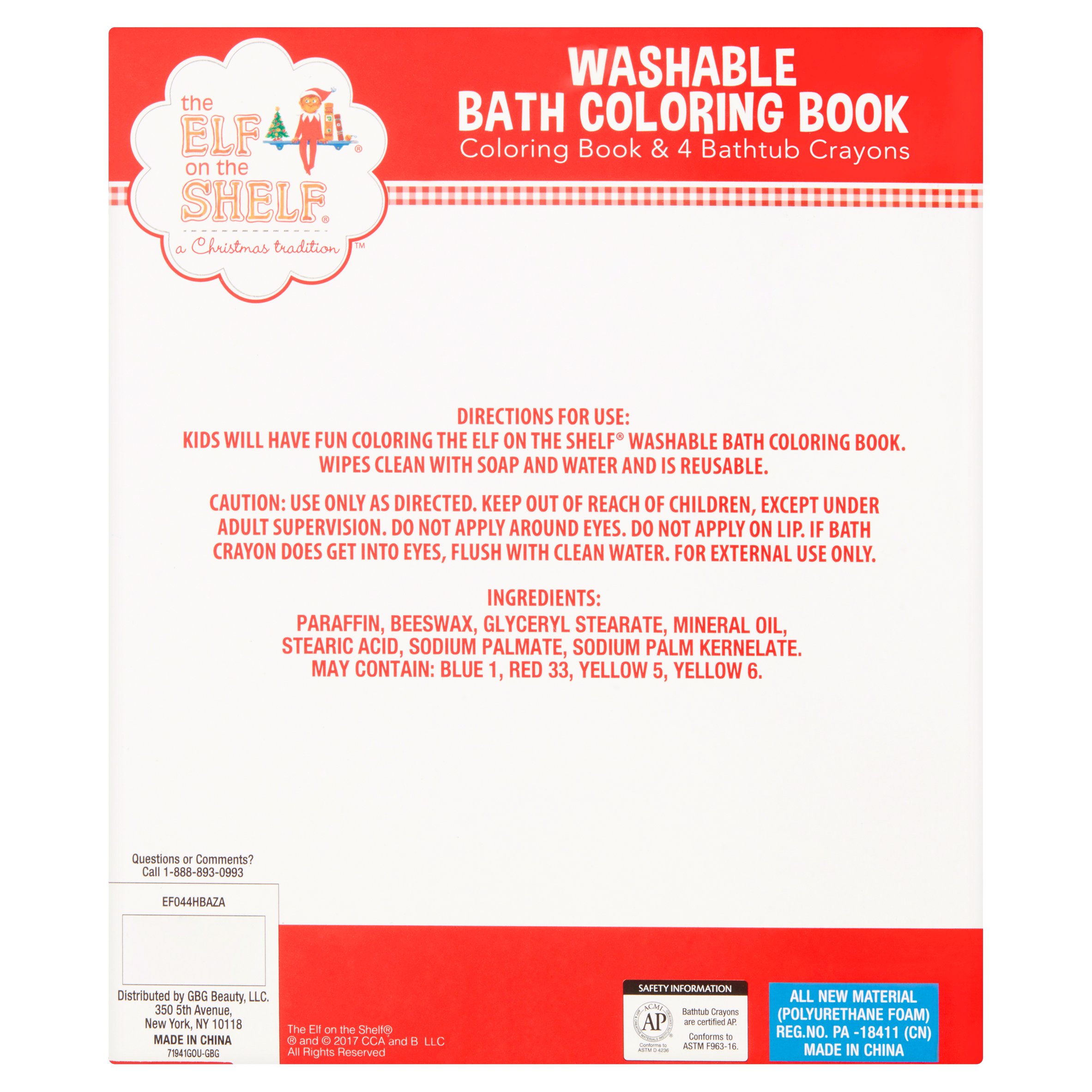 The Elf on the Shelf Washable Bath Coloring Book Set Age 3+ - image 2 of 3