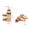 thumbnail image 3 of 2pcs Gold Plated RCA Plug 1 Male to 2 Rca Female AV Audio Video Splitter Cable Adapter Jack Connecto, 3 of 5