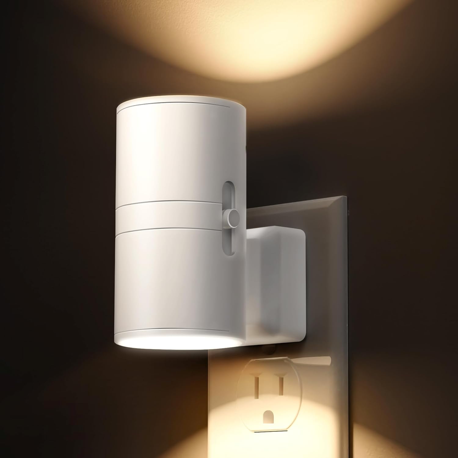 Night Light Plug in, Night Lights Plug into Wall, Light Sensor, 0-100LM Soft White 3000K, Dimmable Night Light, Modern Nightlight for Kids Bathroom Hallway Bedroom Kitchen Stairway, 2 Pack