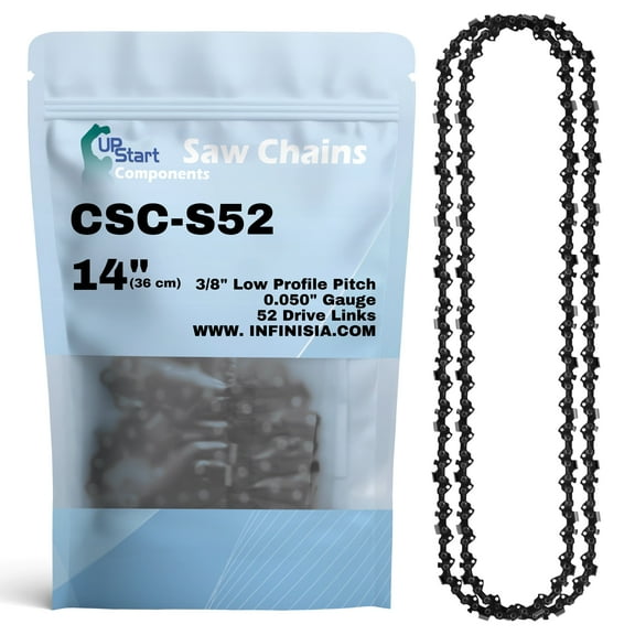 2-Pack 14-inch Chainsaw Chain Replacement for McCulloch MS354A Chainsaws - S52 (14", 3/8" Low Profile Pitch, 0.050" Gauge, 52 Drive Links)