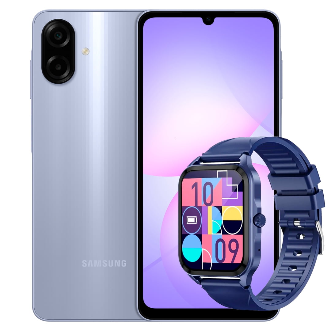 Smartphone Samsung Galaxy A07 64GB Violeta 4GB Ram + Smartwatch Q1 azul