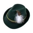thumbnail image 3 of Fedora Hats for Men 20S Outfit Costume Jazz Hat for Outdoor Travel Dress up Dark Green, 3 of 8