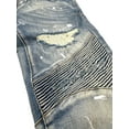 thumbnail image 3 of Crysp Denim Men's Biker Moto Distressed Rip & Repair Paint Splatter Skinny Jeans (30, Indigo Blue), 3 of 5