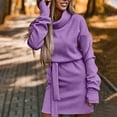 thumbnail image 1 of Birdeem Robe Confortable pour Femme, Couleur Unie, Ceinture, Manches Longues, Mode, Déplacement, 1 of 1