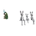 thumbnail image 1 of Elegante colección de esculturas de animales con estatuas familiares de y conejo para dormitorio, oficina, sala de estar, estantería, armari, 1 of 8